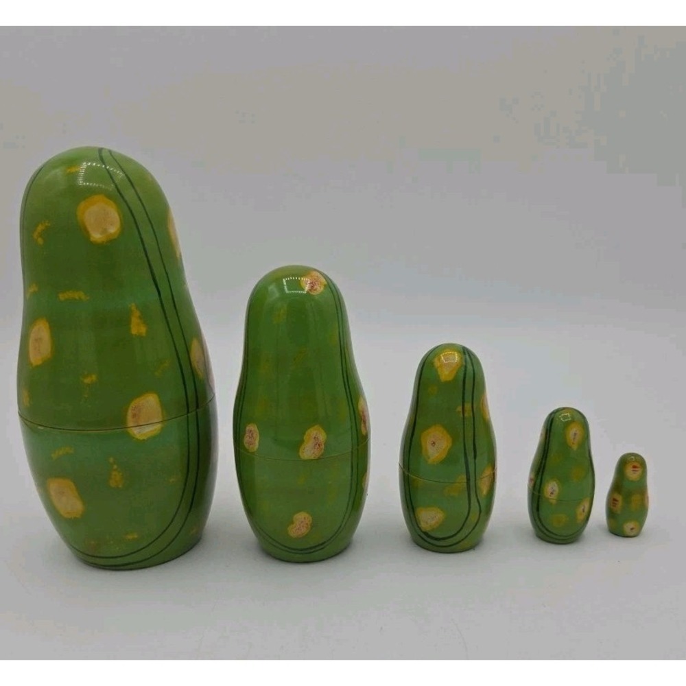 Made In India Frog Nesting Dolls 5 Piece Hand Painted Whimsical Russian - Picture 5 of 5